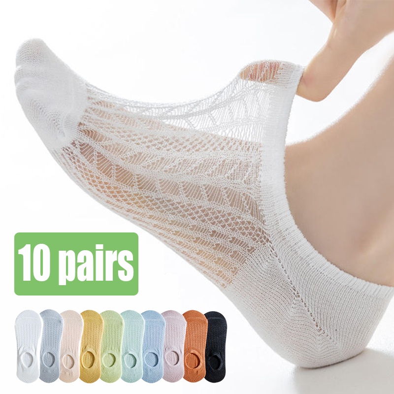 No Show Sock Women - 10 Pairs Invisible Mesh Women's Socks
